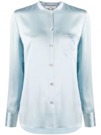 Vince mandarin collar slim fit shirt mandarin collar slim fit shirt at Farfetch